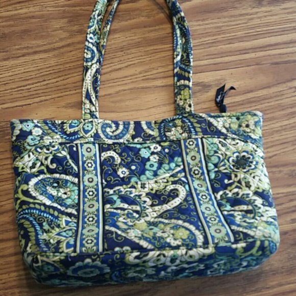 Vera Bradley Blue Green Purse in Rhythm & Blues Print NWOT - Picture 3 of 7